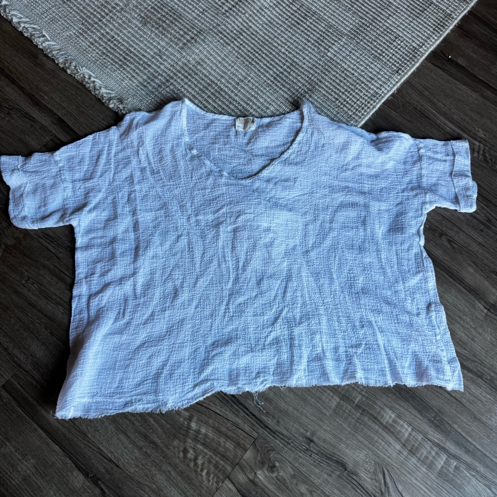 Nation LTD Athena Boxy Gauze Top white size small